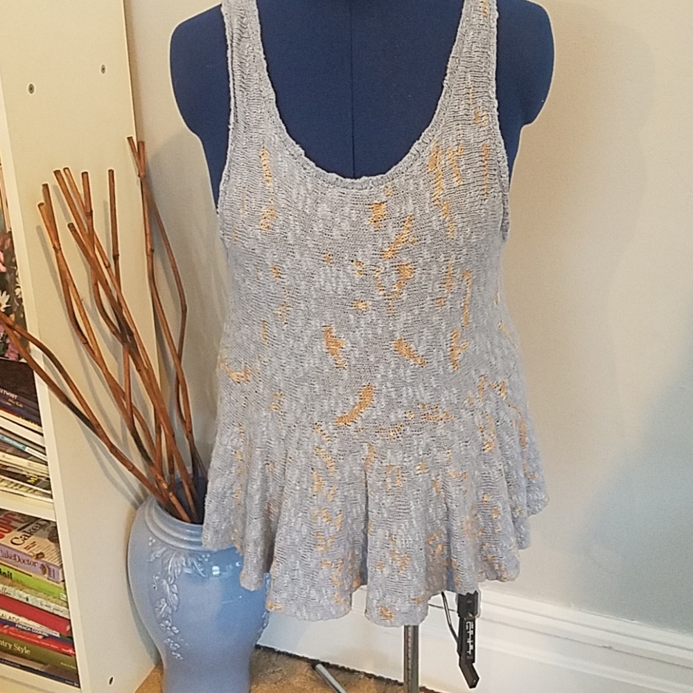 Knit baby blue sexy tank